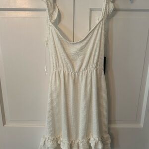 Caution To The Wind Cream Mini Dress